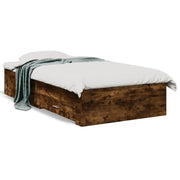 Letto singolo | Letto per adulti | Giroletto con Cassetti Rovere Fumo 90x190 cm Legno Multistrato