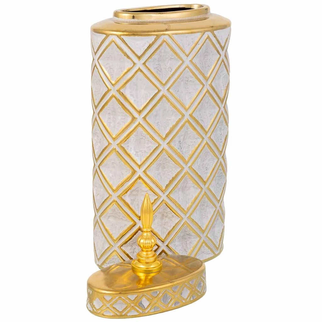 Vaso in ceramica dorata, cm 17x11x40h