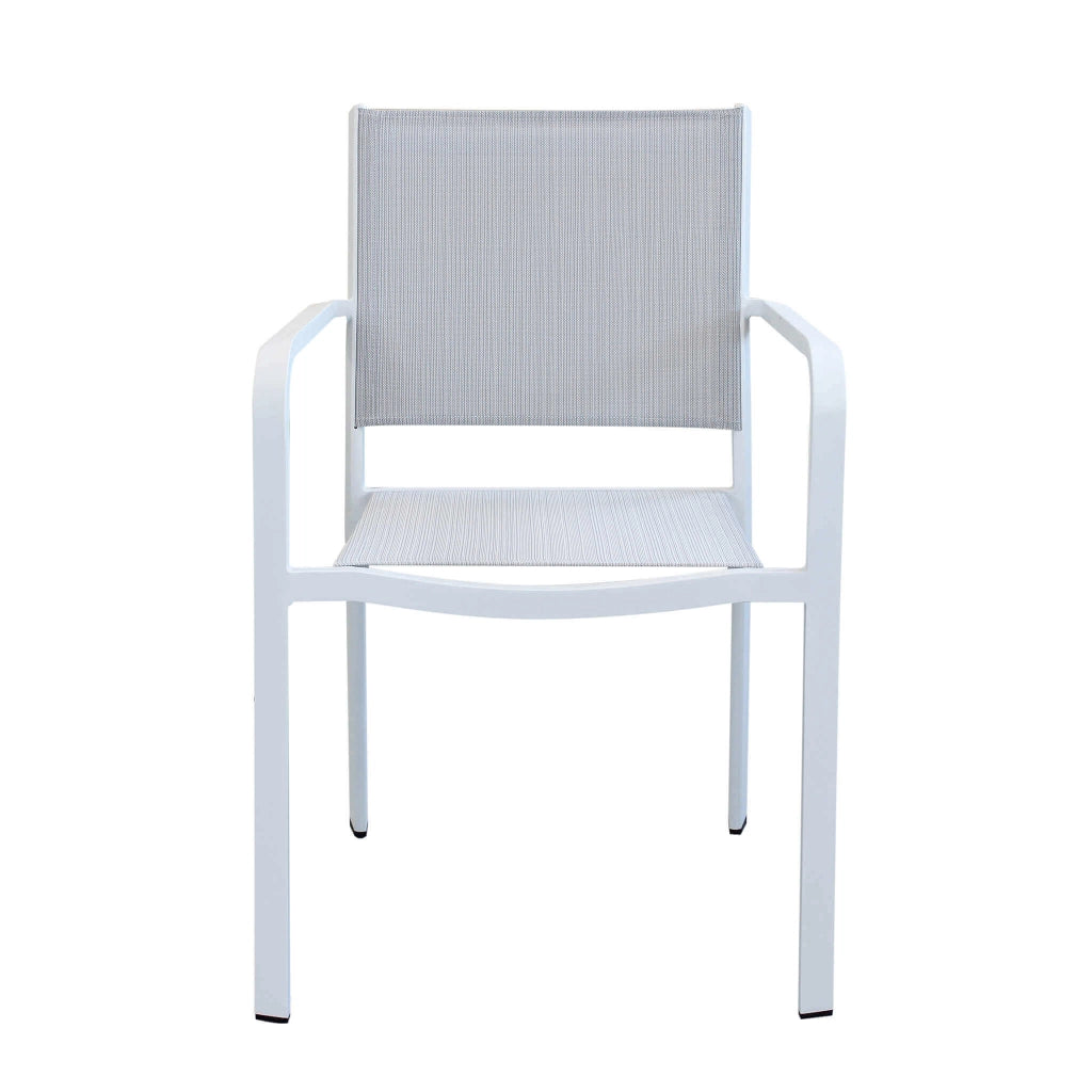 Poltrona da Giardino Impilabile in Alluminio Textilene cm 56x61x84 - WARD