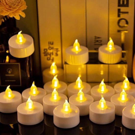 Lampadine LED senza fiamma - 24 pezzi - candele realistico fumanti per feste e decorazioni