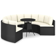 Set di mobili da giardino mobili da esterno 7 pezzi con cuscini resina intrecciata nera 02_0017315
