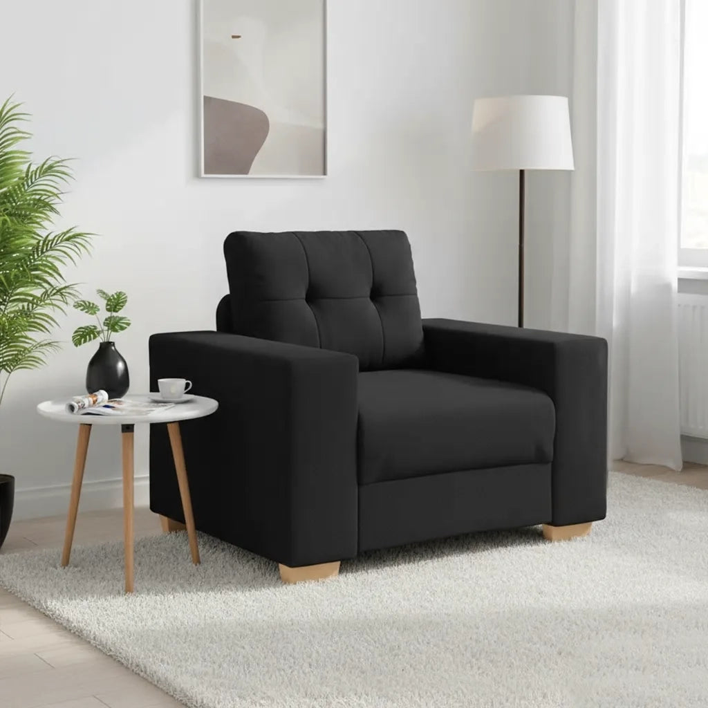 Divano Sedia-Poltrona-Sofa Relax Nero 60 cm in Tessuto