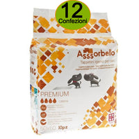 Multipack 12 confezioni assorbello tappetini igienici premium per cani cm 60x60 confezione da 10 tappetini