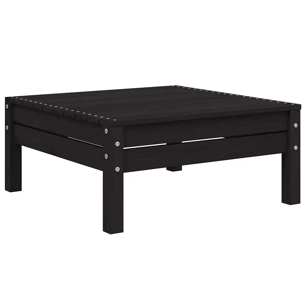 Set Divani da Giardino 3 pz con Cuscini Nero Massello di Pino  cod mxl 73498