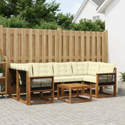 Set di divani da esterno con cuscino 7 pcs Naturale e Crema