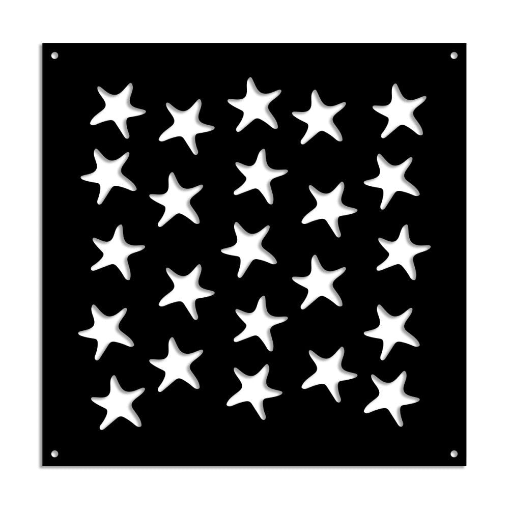 STARFISH - Pannello in PVC traforato - Parasole Misura: 73x73 cm, Colore: nero