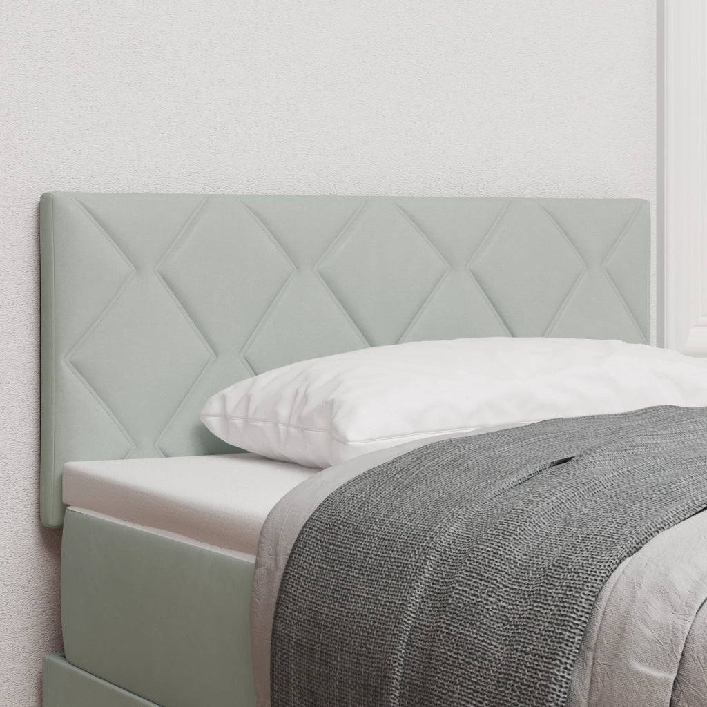 Testata LED Design a Blocchi di Diamante Grigio Chiaro 100 cm Velluto