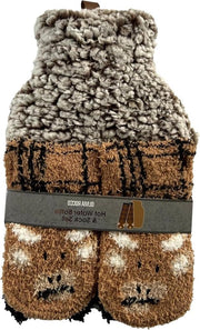 Set di calze termiche con copertura 1L design animale trattamento termico naturale con gomma termoisolante per il caldo invernale regalo