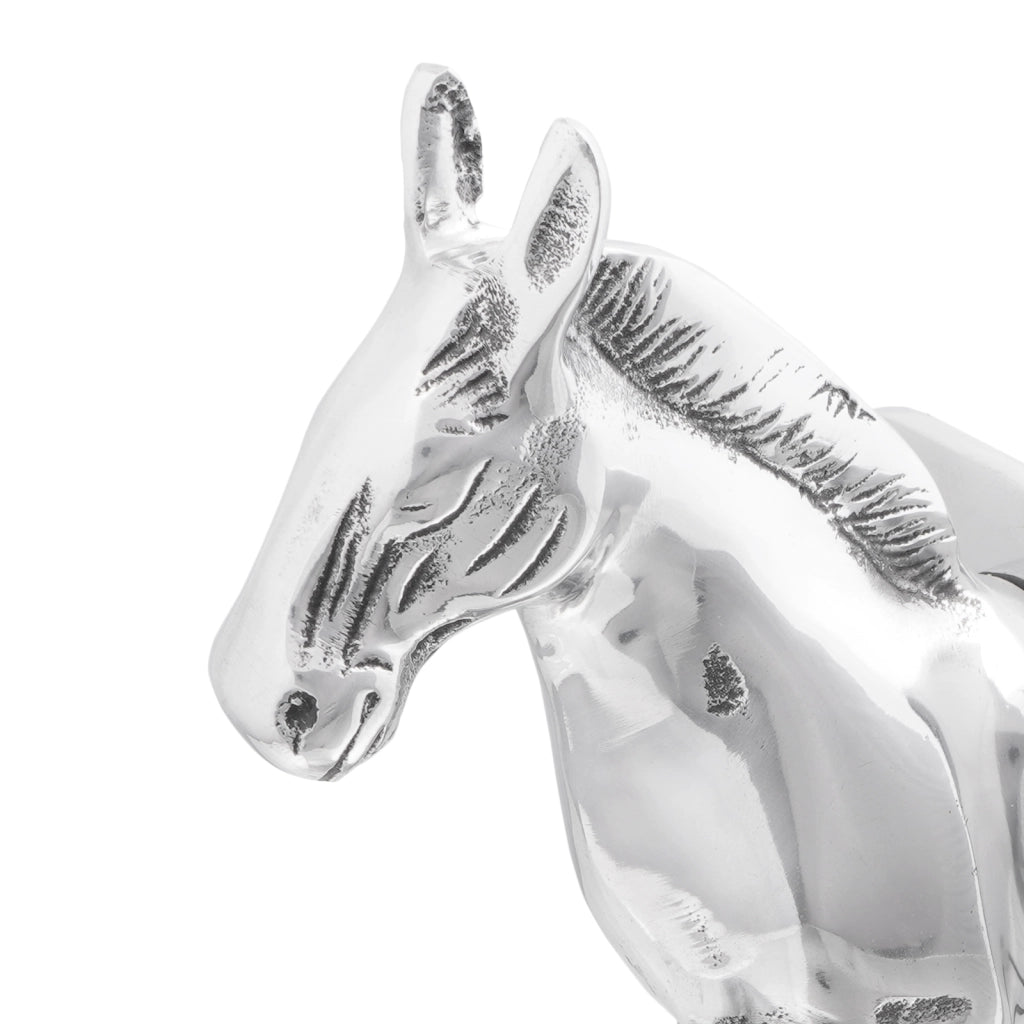 Fermalibri 2 pz Argento 11x14x25 cm Alluminio Cavallo