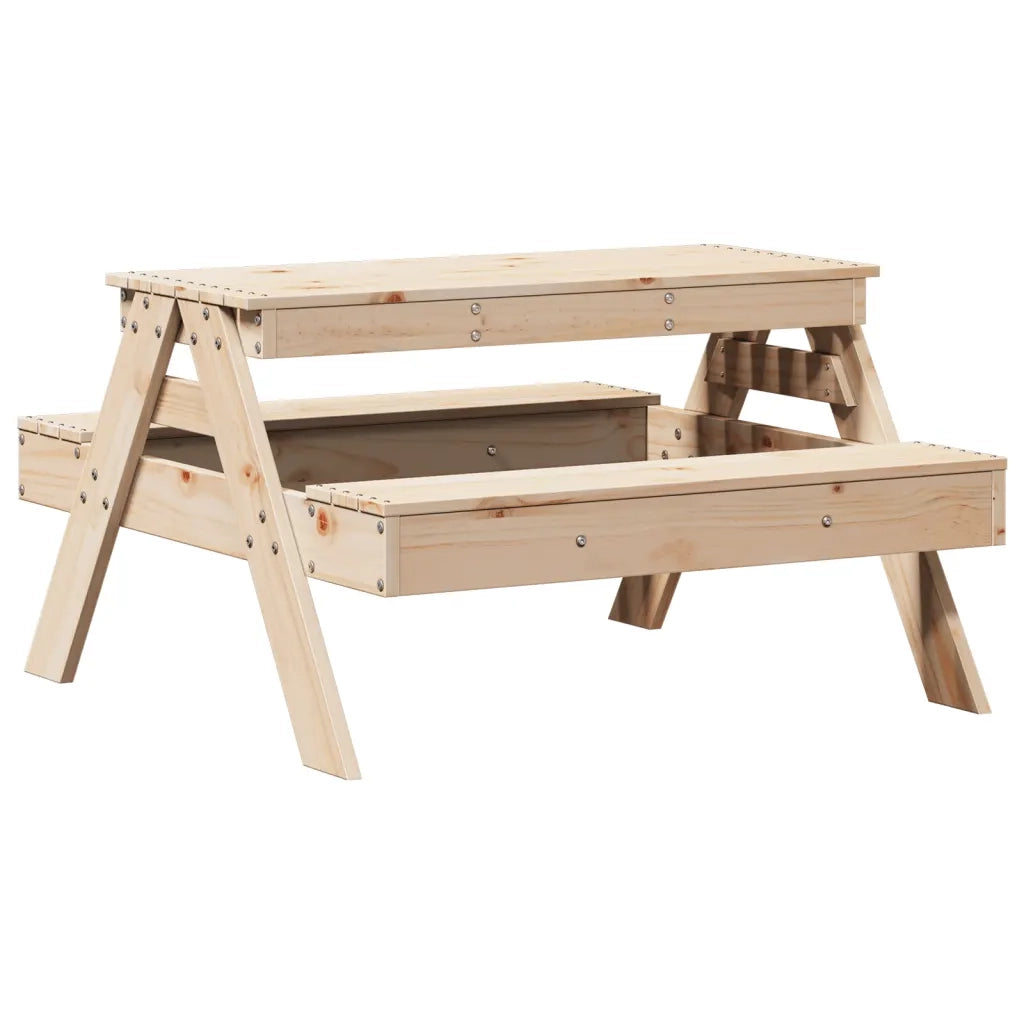 Tavolino da Giardino | Tavolo da Picnic per Bambini 88x97x52 cm Legno Massello di Pino