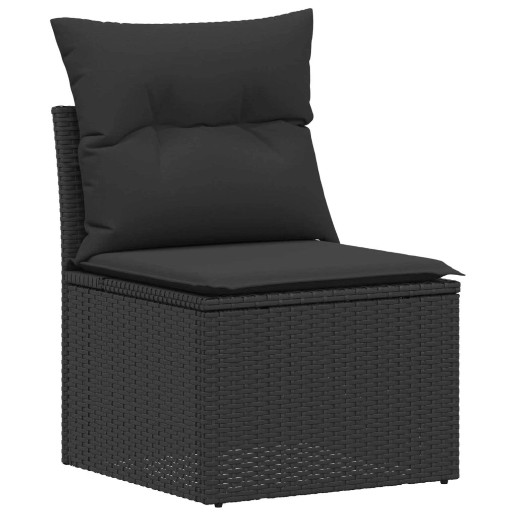 Set di divani 6 pz Nero Rattan sintetico e Acciaio 3447337