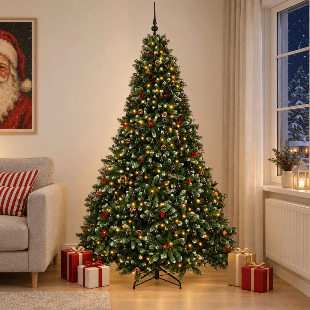Albero di Natale artificiale verde con palline 300 cm 600 LED 3467340