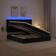 Letto con contenitore LED e materasso Nero 160 x 200 cm Velluto 3460202