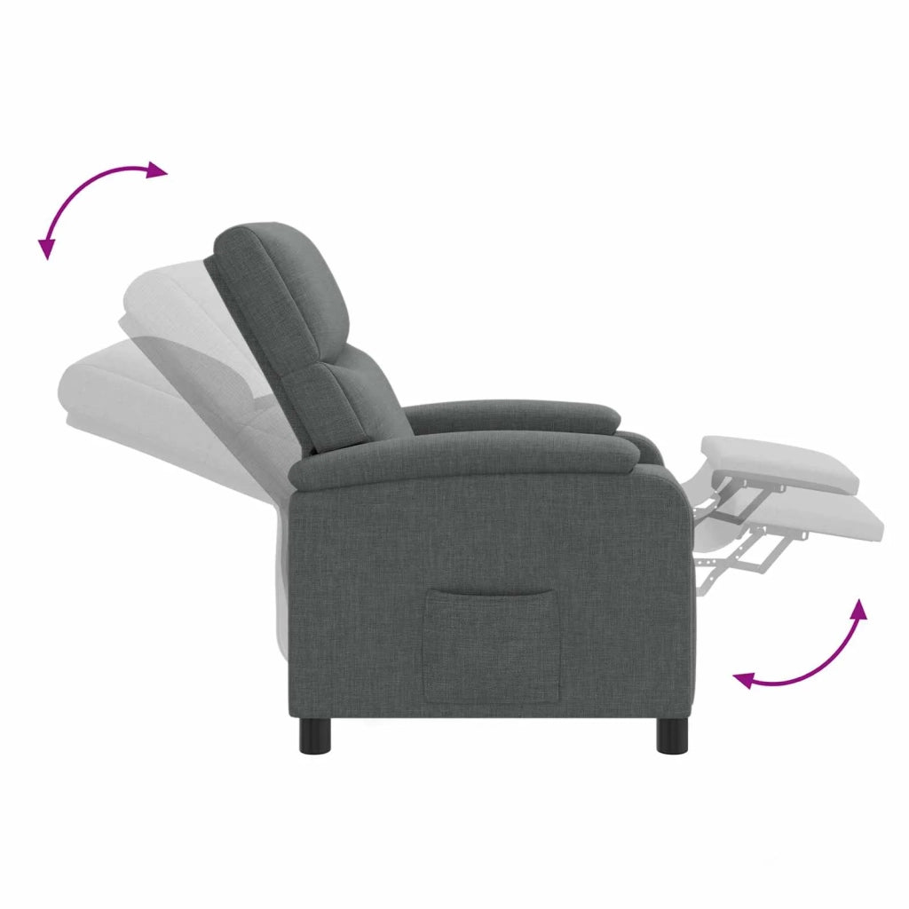 Divano Sedia-Poltrona Massaggiante Grigio Scuro Tessuto 587041