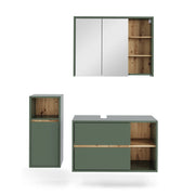 Vicco Set di mobili da bagno Verde/Artigianale 3 parti