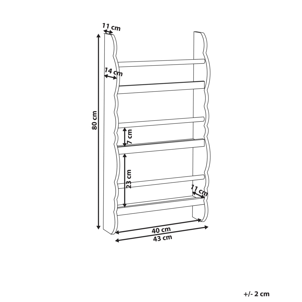 Libreria a muro bianco a 3 piani in legno di pino MDF Camera dei bambini