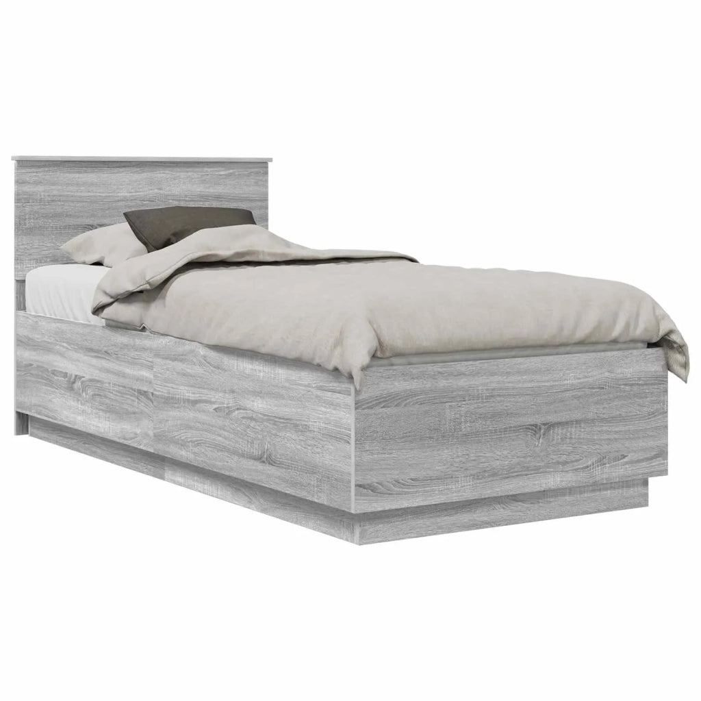 Struttura del letto Grigio Sonoma 70 x 190 cm Legno multistrato