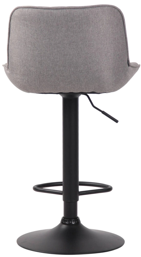 Set di 2 sgabelli da bar Lentini in tessuto grigio,nero