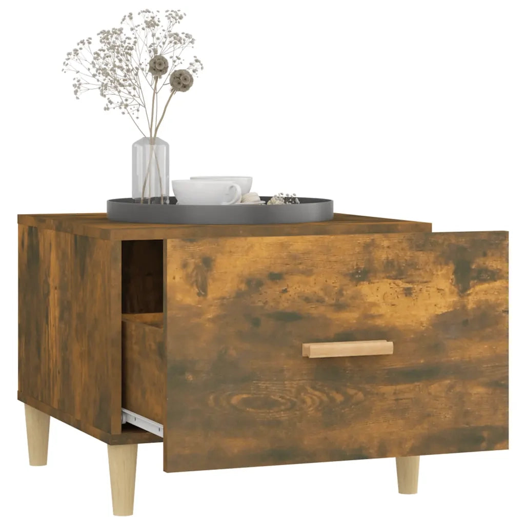 2 pz Tavolini salotto | Tavolino da caff¨¨ | Tavolino da Soggiorno Rovere Fumo 50x50x40cm Legno Multistrato