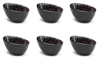Set 6 Coppette Oblique 10,5x7,5x6 cm in Gres Kaleidos Sirius Nere