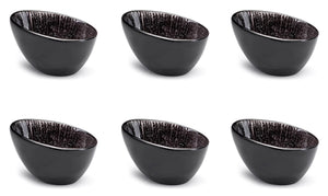 Set 6 Coppette Oblique 10,5x7,5x6 cm in Gres Kaleidos Sirius Nere
