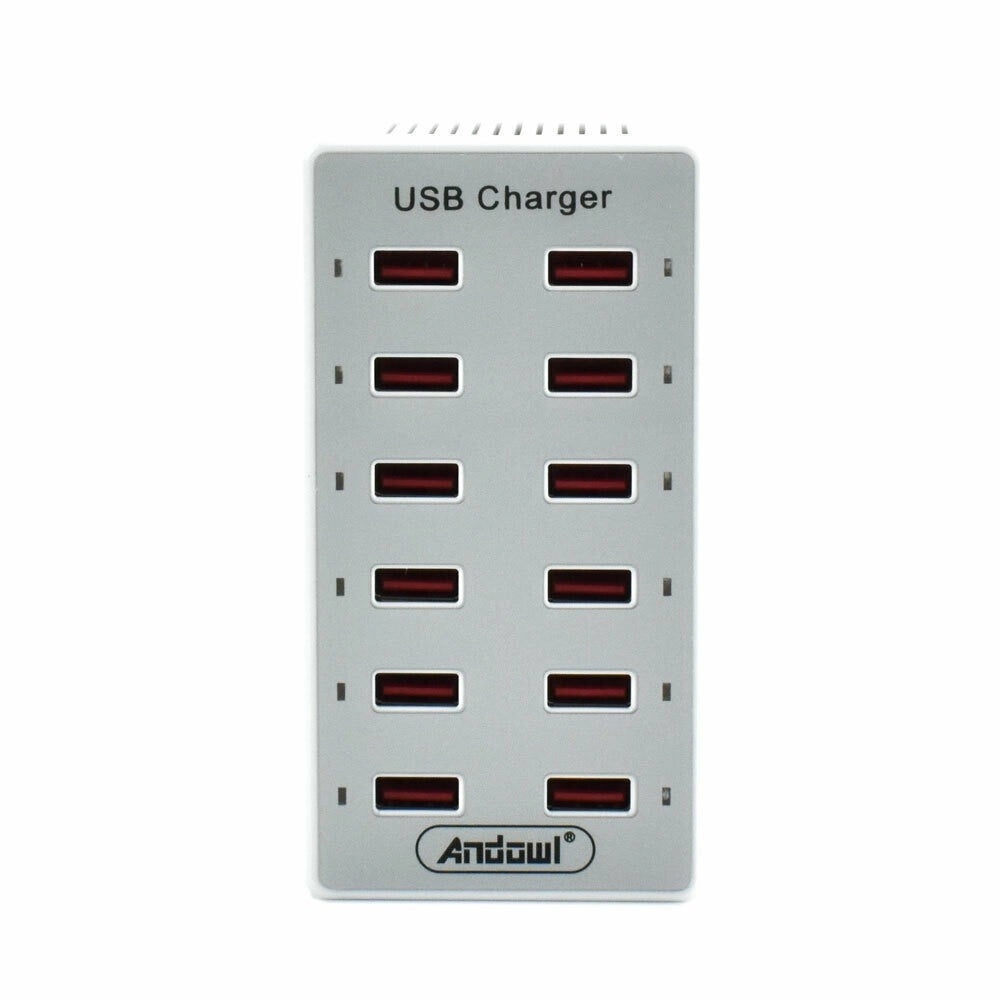 Trade Shop - Stazione Di Ricarica Usb Dock Con 12 Porte Usb 60w Multifunzione Presa Q-cd12p -