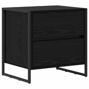 Comodino | Armadio da Notte | Mobiletto da notte Rovere Nero 50 x 39.5 x 50 cm Legno multistrato