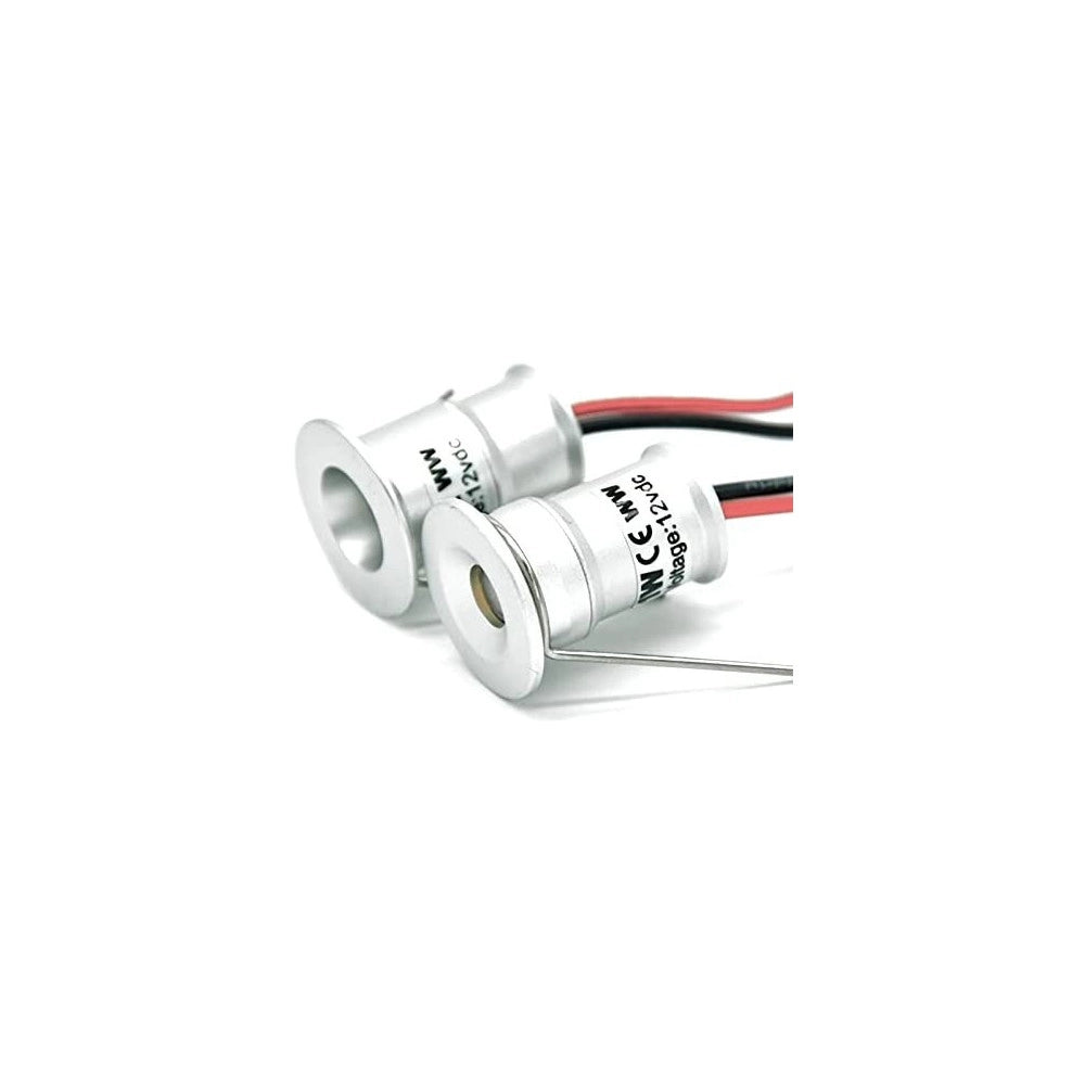 Trade Shop - 9 X Mini Faretto A Led Da Incasso 1w Cree Cob Silver Cielo Stellato Punto Luce - -bianco Caldo      -