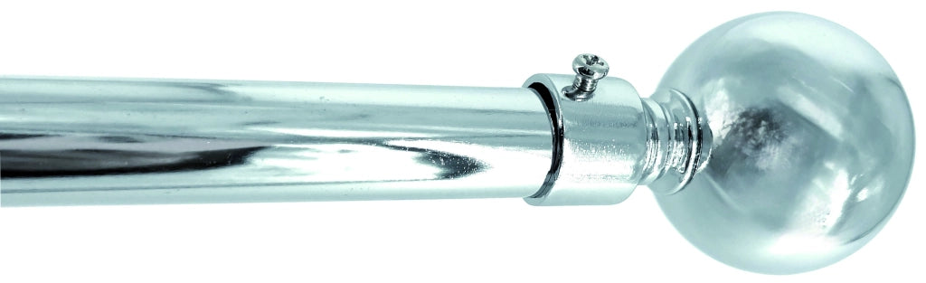 Utilia BASTONE PER TENDE GLOBO Estensibile cm. 71÷122 col. Acciaio