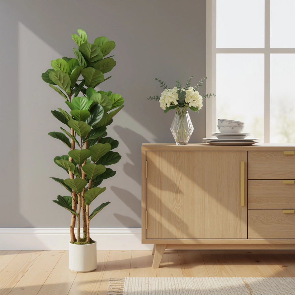 Albero di Ficus Artificiale ¨C zephmum ¨C Verde 50x50x150 cm