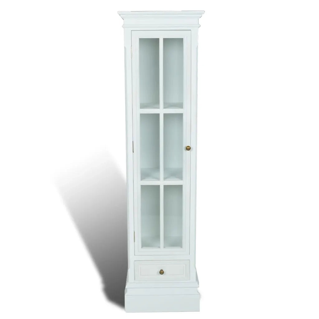 Armadietto con Libreria Elegante con 3 Scaffali-Scaffale per Libri Bianco in Legno