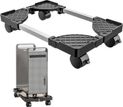 Sostegno per processore universale con 4 ruote, regolabile, posizionabile sotto il piano di lavoro, supporto per computer desktop in vetro.