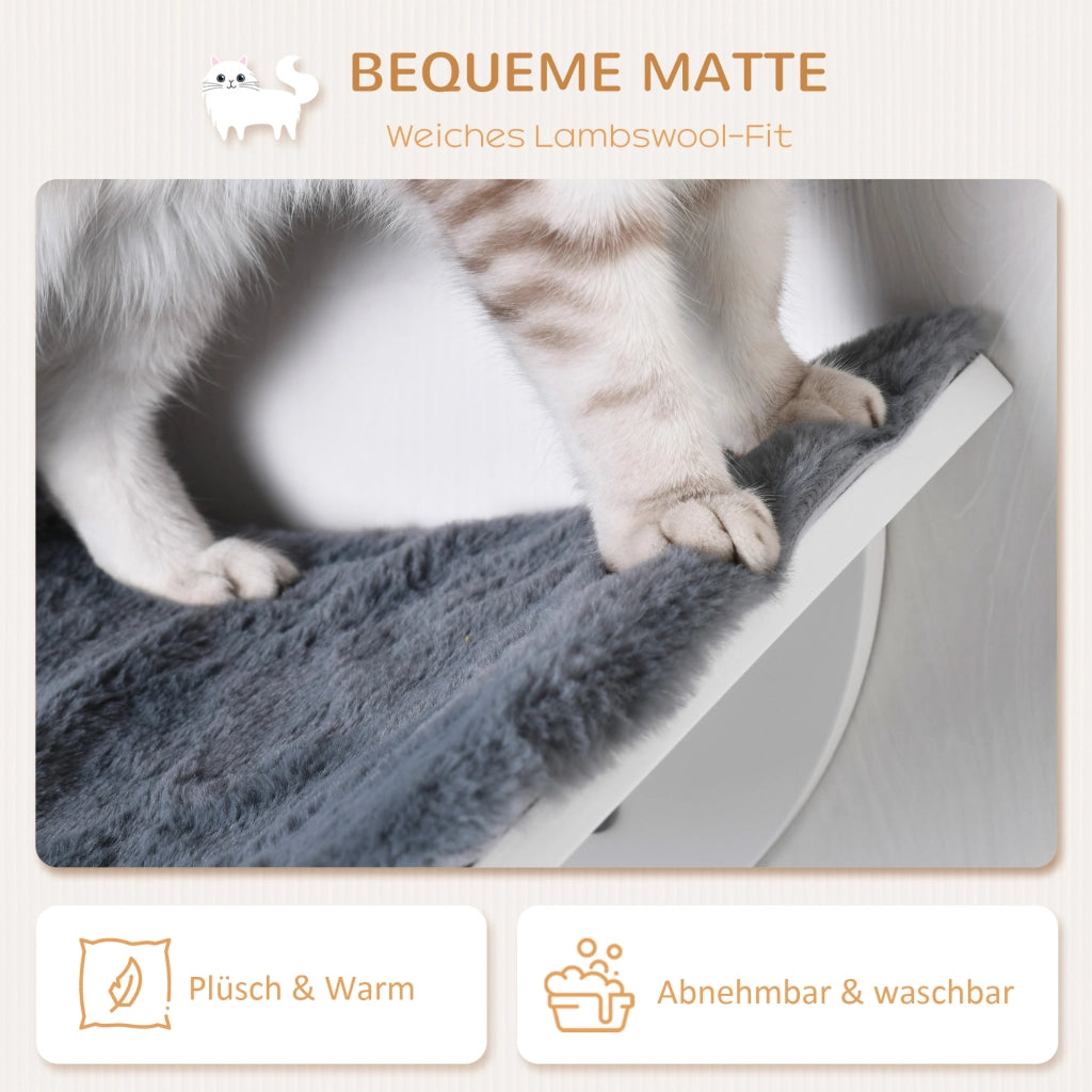 Libreria per gatti con ripiani e plush ¨C zephmum ¨C Grigio