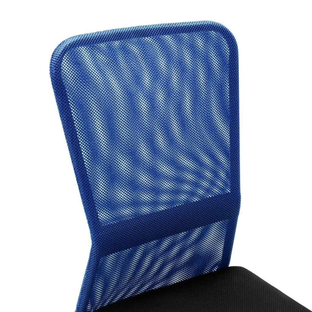 Sedia da Ufficio | Sedia da Gaming Nero e Blu 44x52x100 cm in Tessuto a Rete