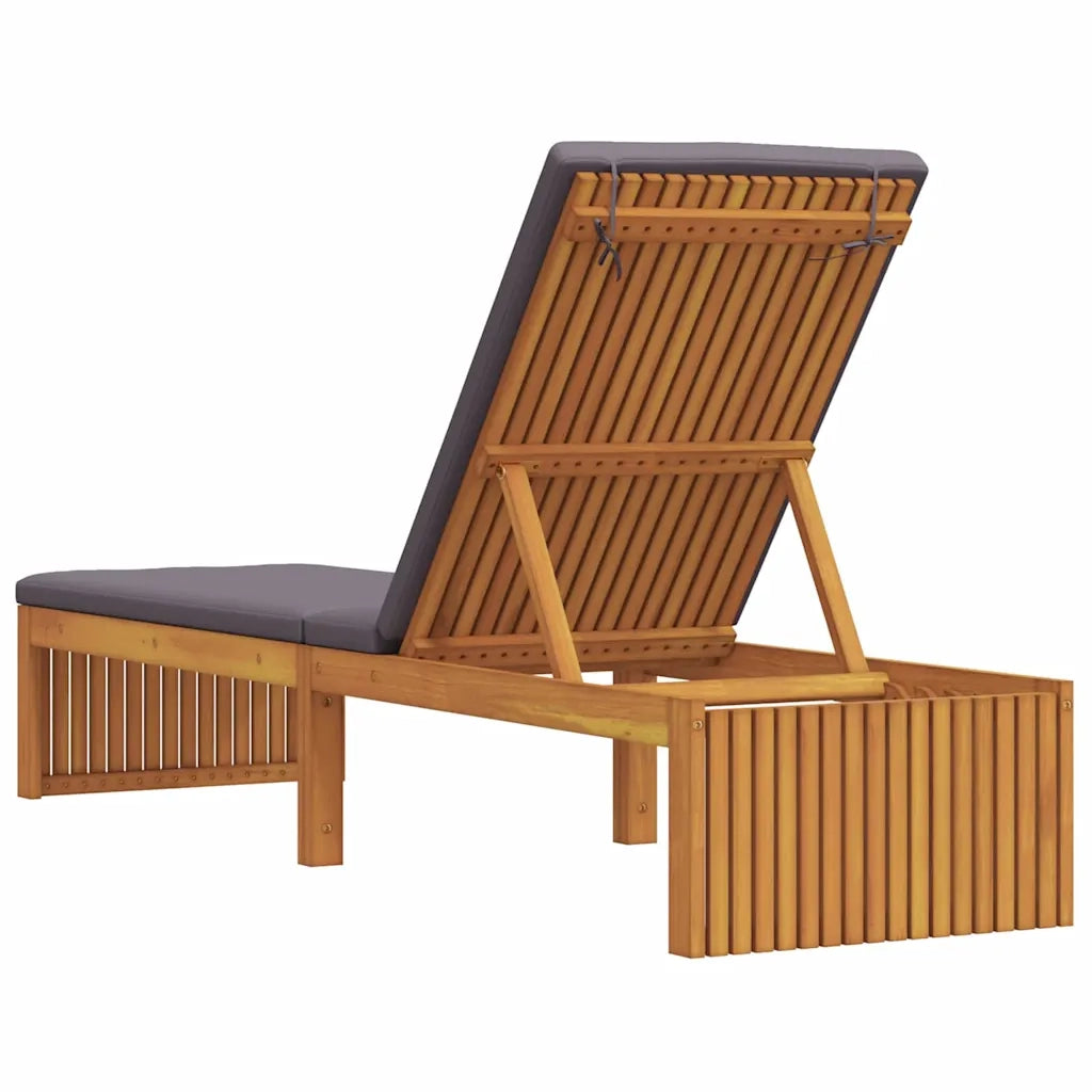Lettino da sole con cuscino Olio Naturale 200 x 55 x 94 cm 4108116