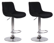 Set di 2 sgabelli da bar Lentini Velvet nero,cromo