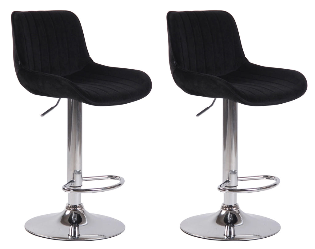 Set di 2 sgabelli da bar Lentini Velvet nero,cromo