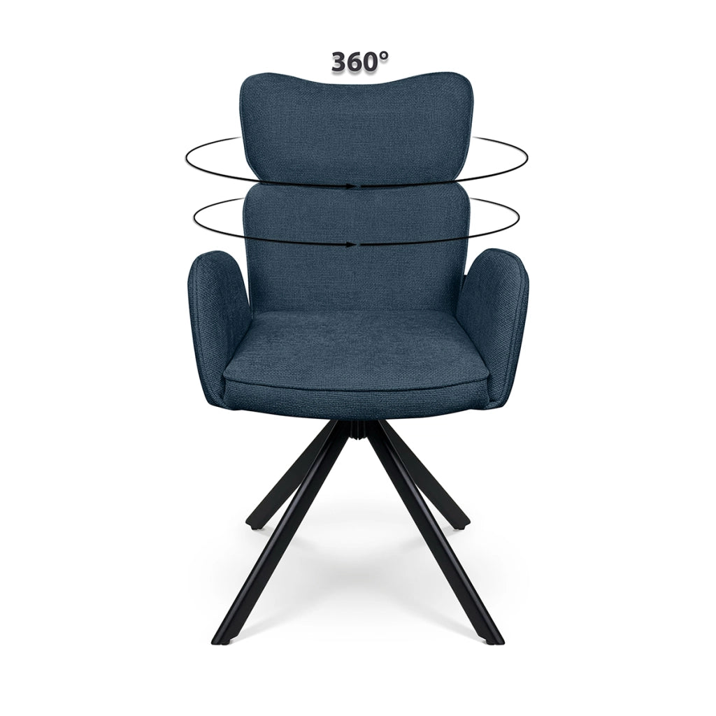 Sedia ufficio in tessuto, poltrona girevole blu – Oslo