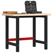 Banco Lavoro 100x60x83 cm Legno Massello Rovere Rettangolare