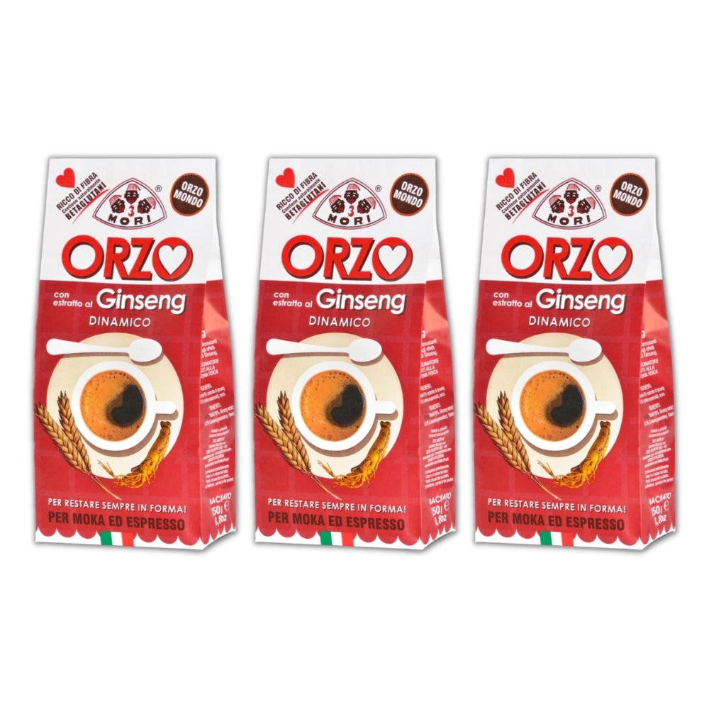 Tre mori orzo mondo al ginseng macinato per moka ed espresso 2 da 250 grammi