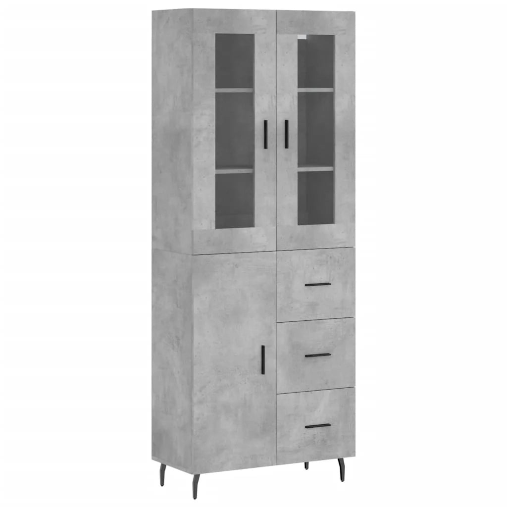 Buffet credenza cassettiera armadio mobile contenitore organizer cucina soggiorno salotto alto 69,5 x 34 x 180 cm legno ingegnerizzato grigio 02_0034642