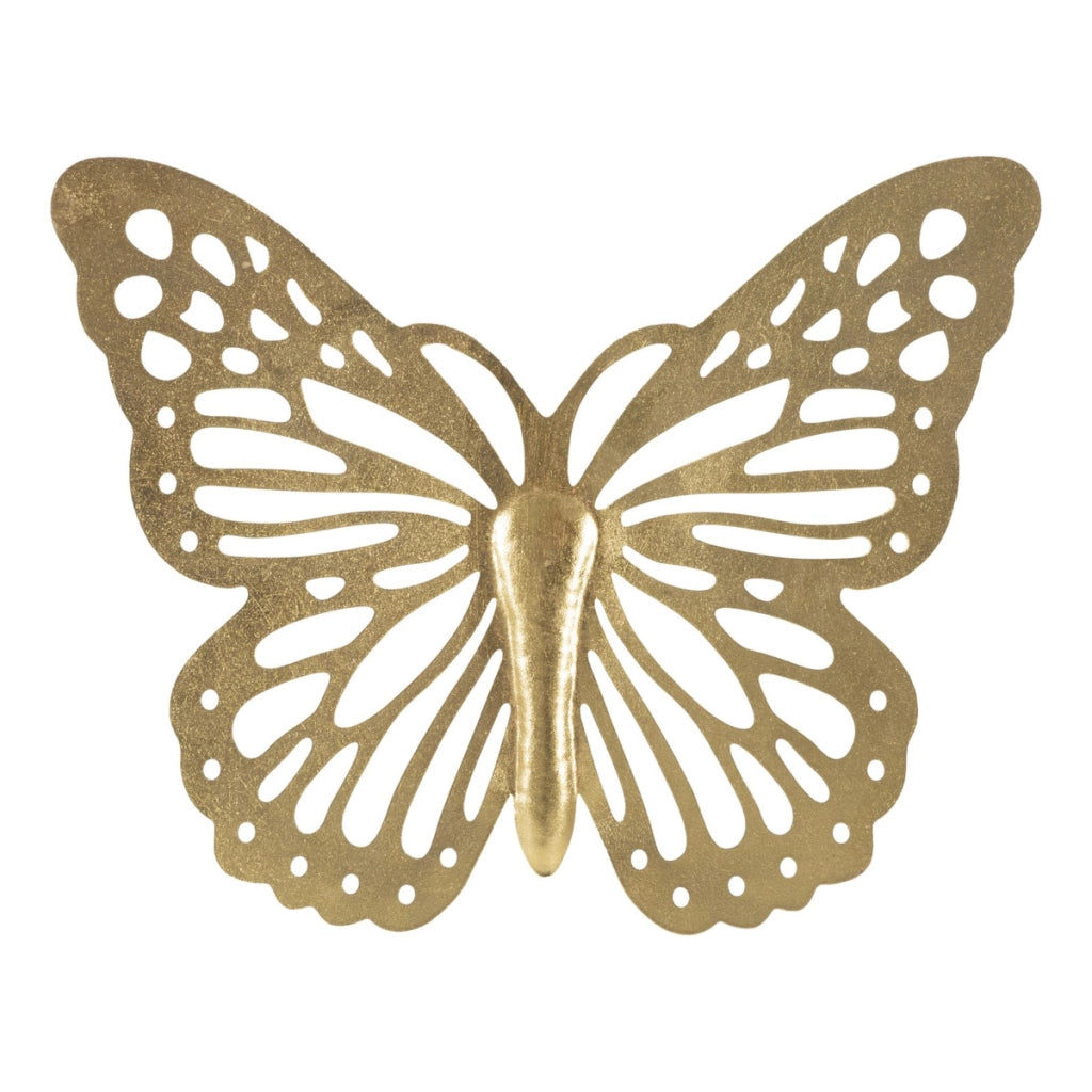 Decorazione in Metallo 3D Farfalla, Oro, Metallo, 43x2x35 cm