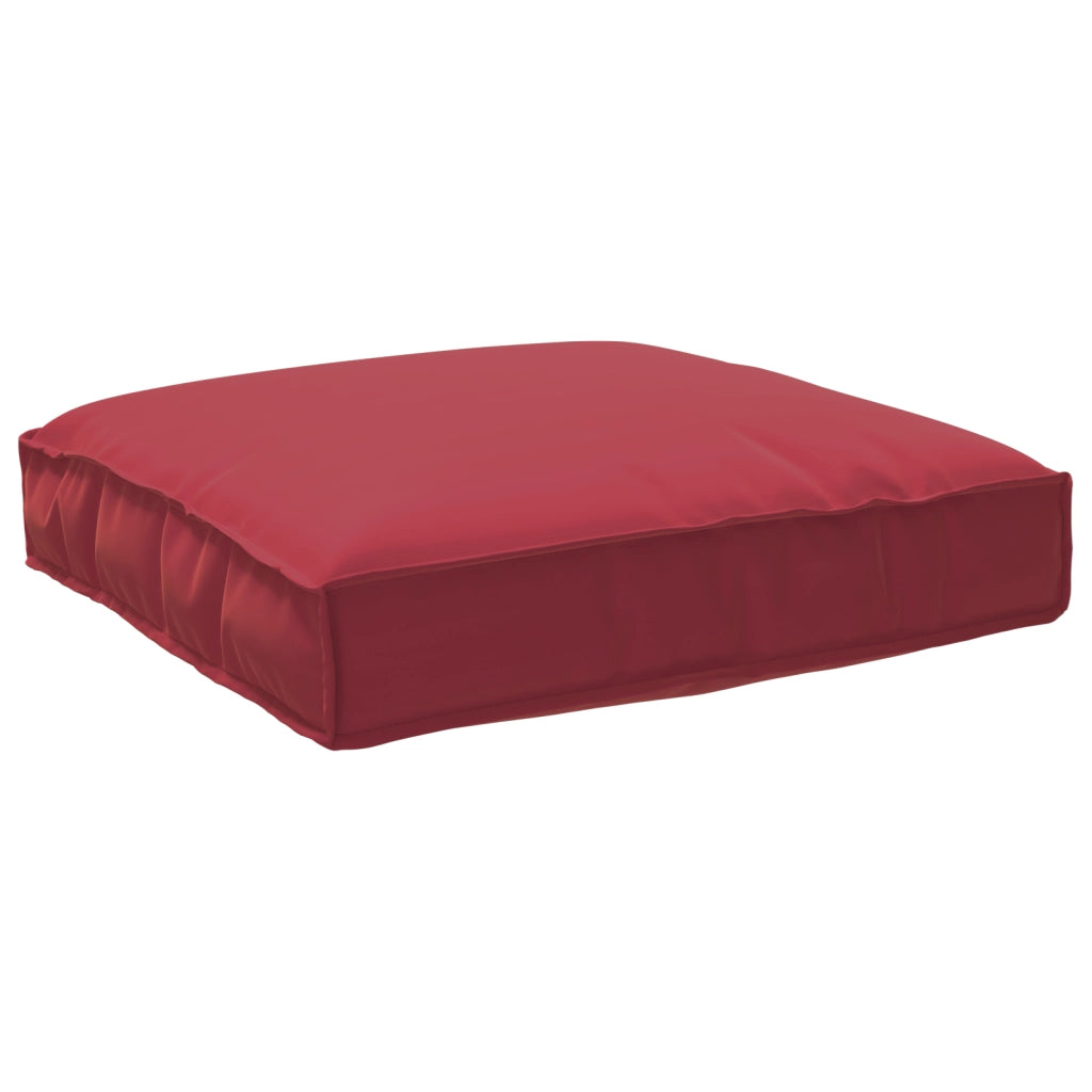 Set di Cuscini per Pallet in 2 Pezzi Rosso Bordeaux in Tessuto Oxford