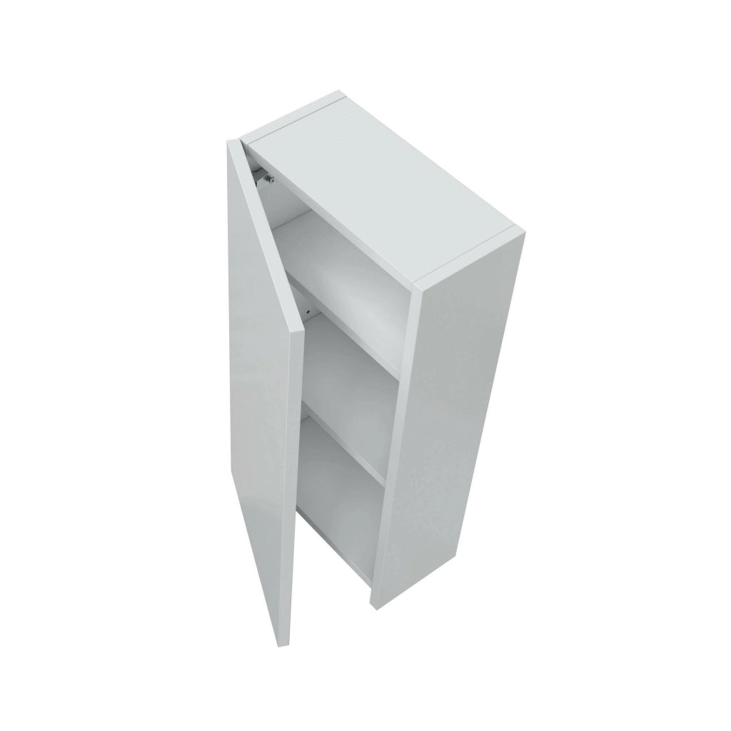 Mobile pensile Berlino, Armadietto sospeso, Mobiletto a muro, Armadio ausiliario multifunzione, 30x16 h60 cm, Bianco lucido