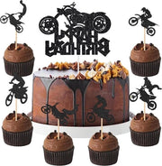 Decorazione di compleanno per motori - 25 pezzi Topper per cupcake Tema sportivo per auto e moto Decorazione per festa di compleanno per uomini e ragazzi