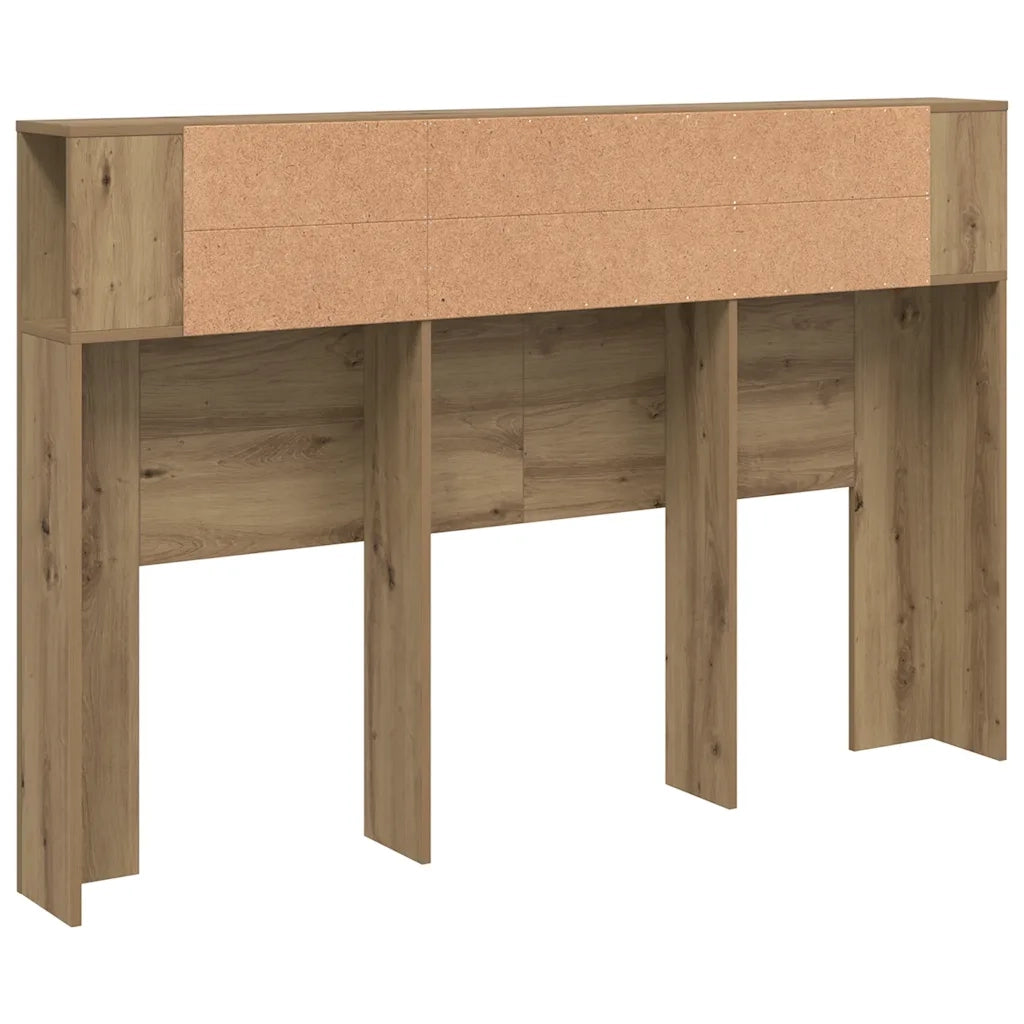 Mobiletto con testiera-Testiera con Contenitore in rovere artigianale 160x18,5x103,5 cm in legno ingegnerizzato