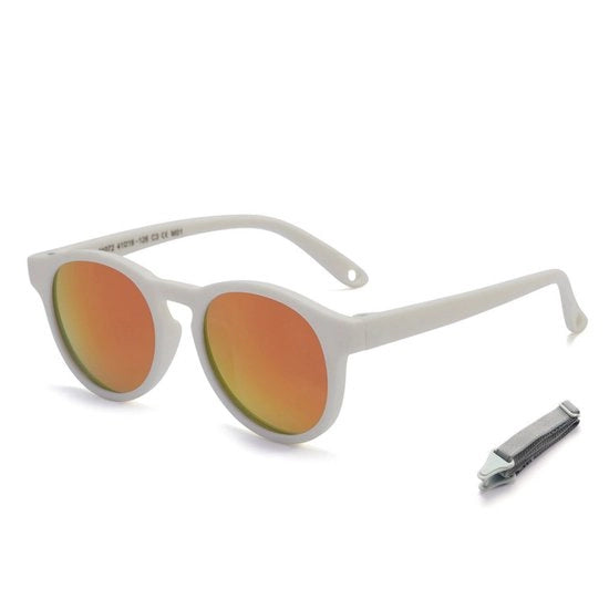 Bambina zonneocchiali polarizzati - con cinturino regolabile - Occhiali da sole polarizzati per bambini con vernice - Protezione UV 400 - Montatura in silicone morbido - Adatto per neonati di 0-36 mesi