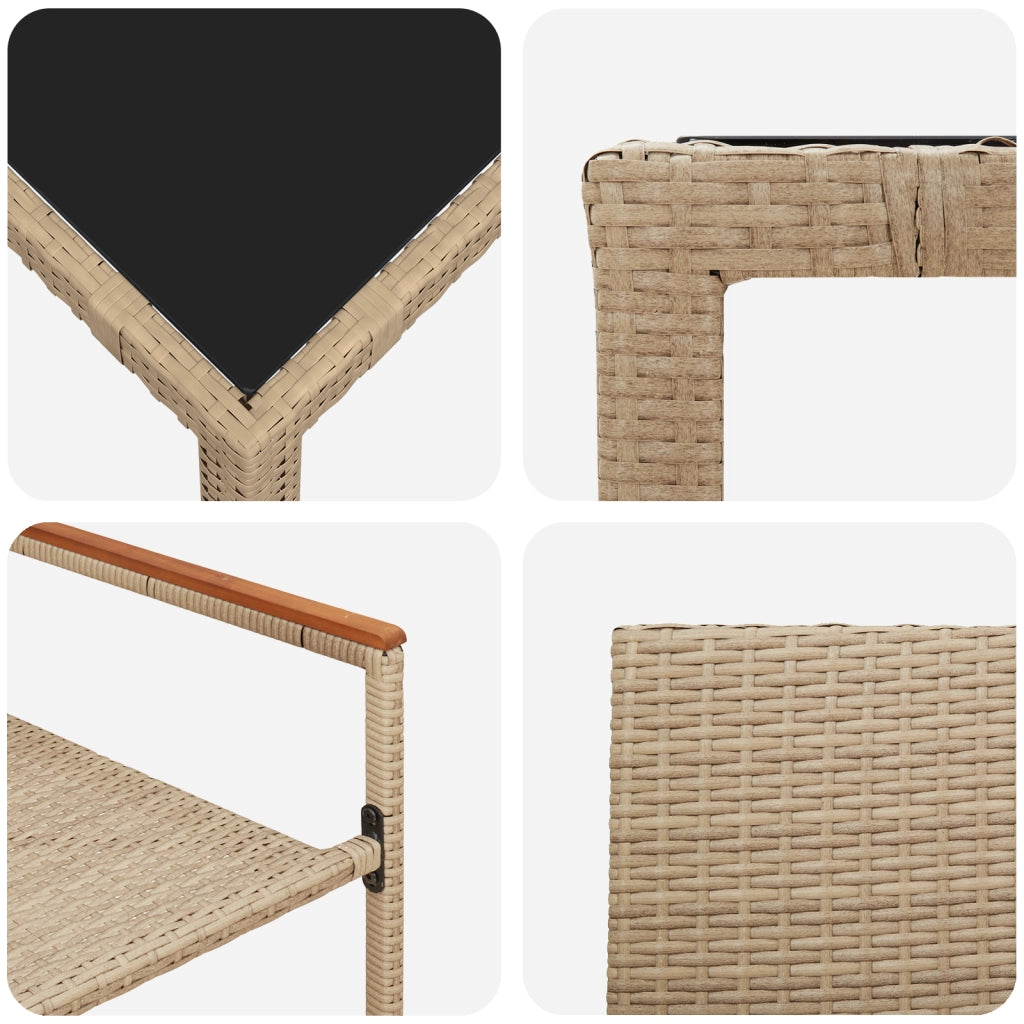 Set pranzo giardino  5 pezzi Beige Poly Rattan