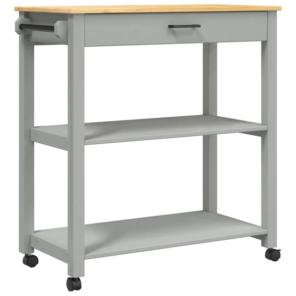 Carrello da Cucina MONZA 84x40x88,5 cm in Legno Massello di Pino 376104
