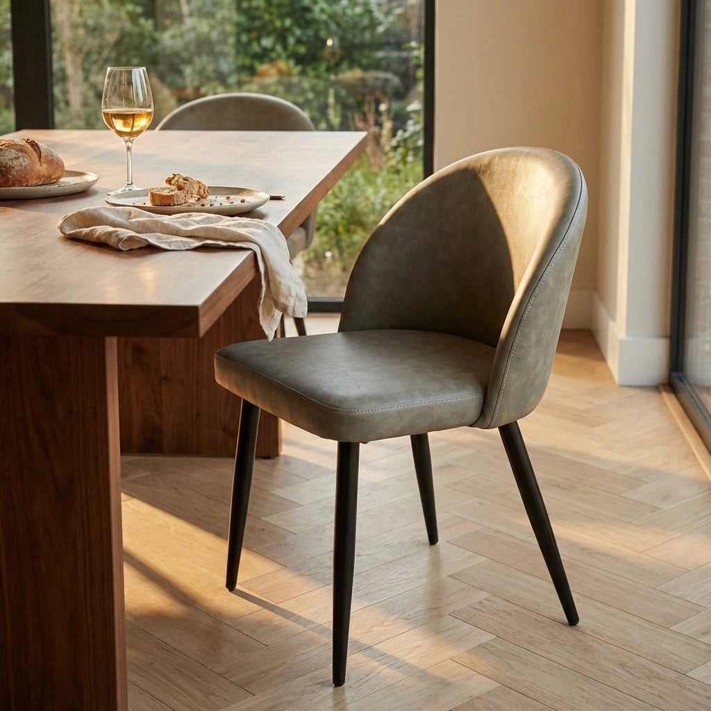 Poltrona per Sala da Pranzo in Ecopelle Metallo cm 44x47x78 - POO
